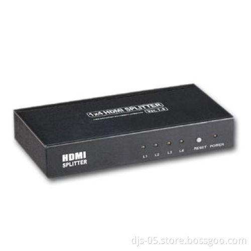 HDMI 1 x 4 Splitter with CE/FCC Certifications, Supports 4k x 2k, Full HD1080p, 3D, HDCP Compliant